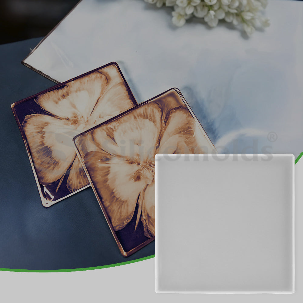 SILSILICOMOLDS - 8" x 8" SQUARE PLAIN TRAY 10MM - URP238-RM